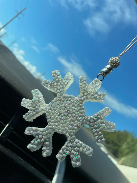 Silver snowflake Car Freshie